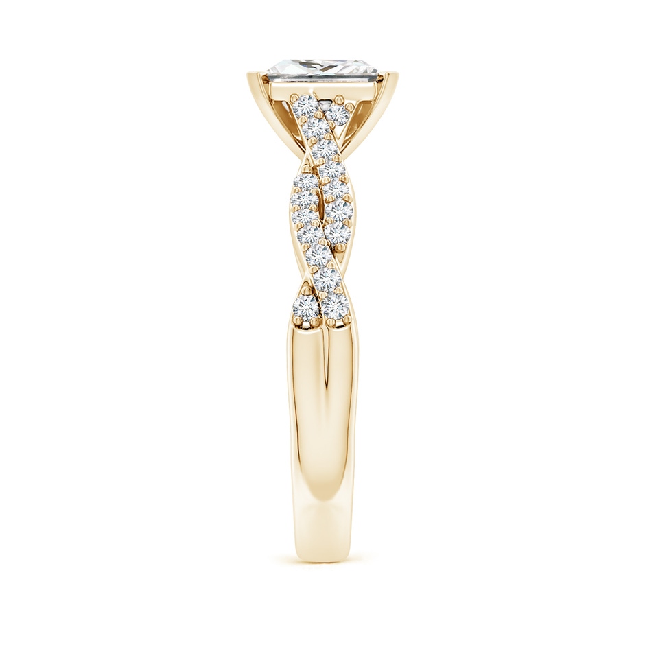 6.5mm FGVS Lab-Grown Peg Head Princess-Cut Diamond Twist Shank Engagement Ring in Yellow Gold side 299
