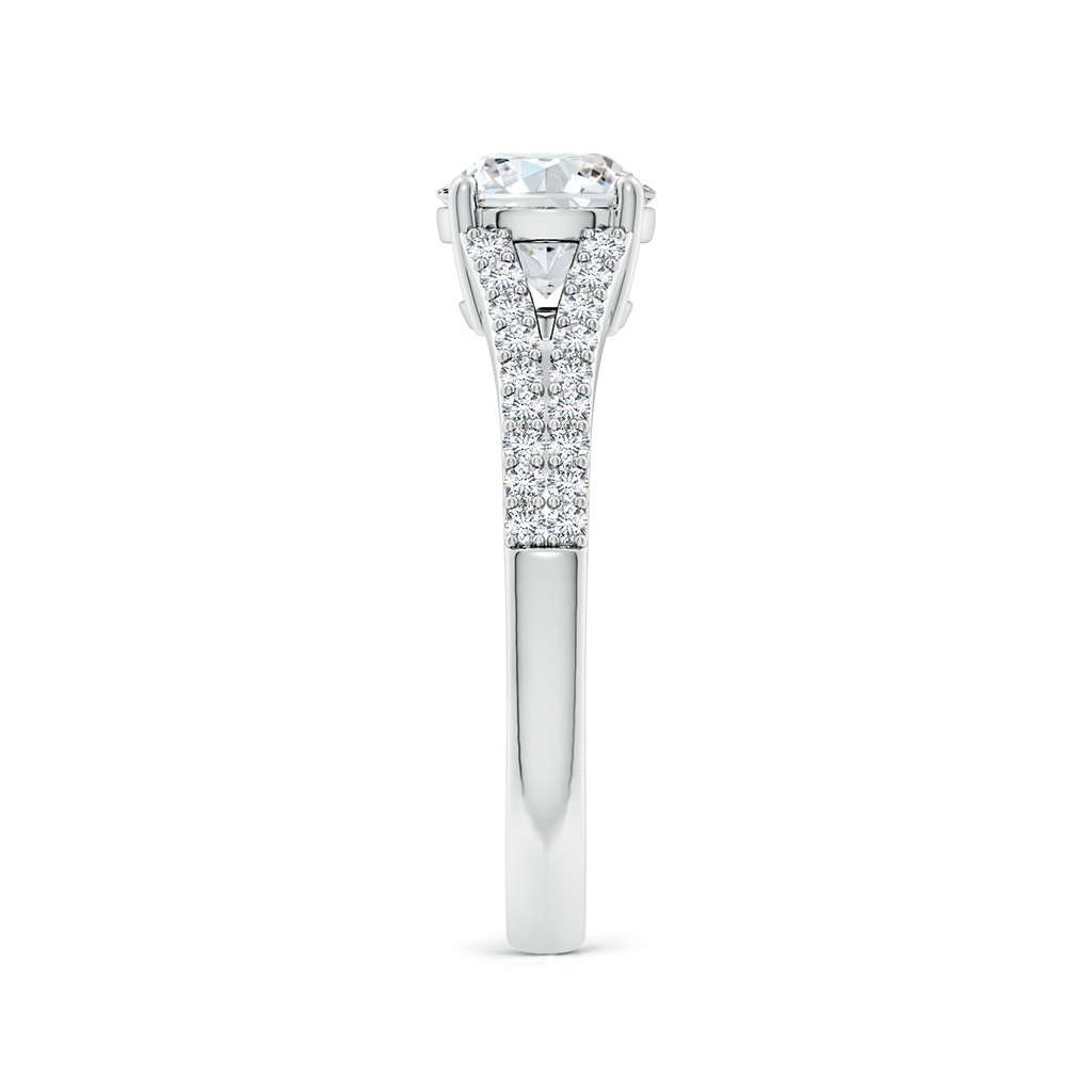 6.5mm FGVS Lab-Grown Solitaire Round Diamond Split Shank Engagement Ring in White Gold Side 299