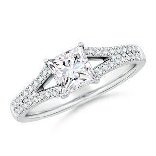 5.5mm FGVS Lab-Grown Solitaire Princess-Cut Diamond Split Shank Engagement Ring in P950 Platinum