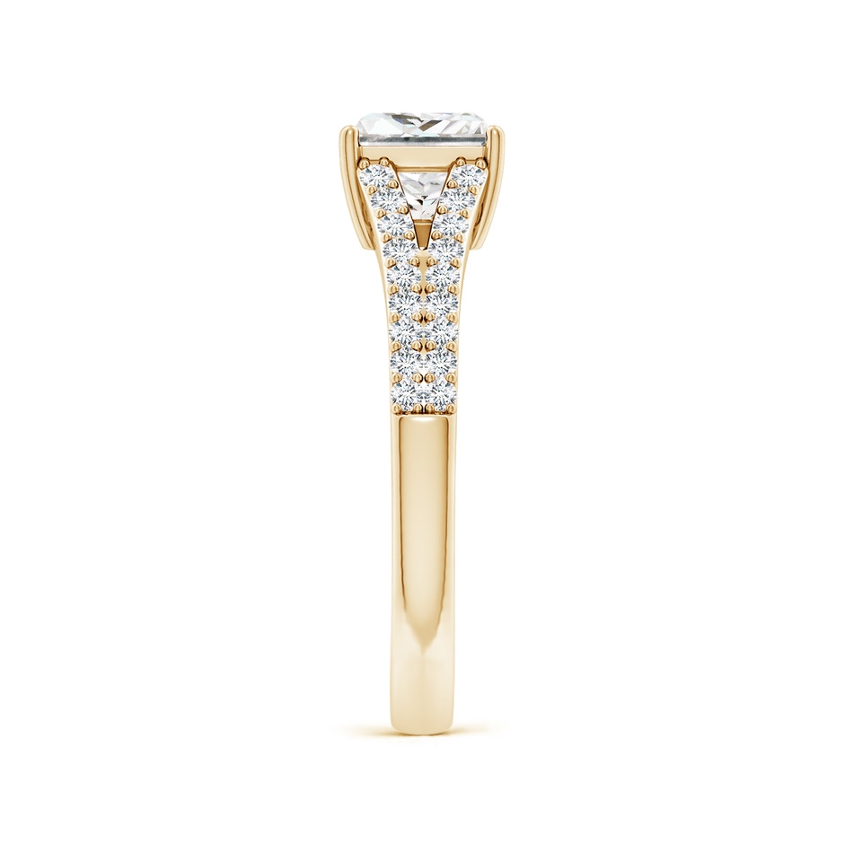 5.5mm FGVS Lab-Grown Solitaire Princess-Cut Diamond Split Shank Engagement Ring in Yellow Gold side 299