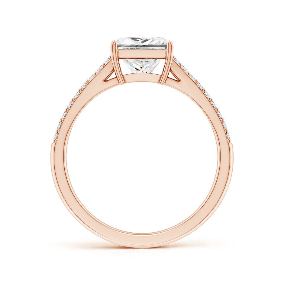 6.5mm FGVS Lab-Grown Solitaire Princess-Cut Diamond Split Shank Engagement Ring in Rose Gold side 199
