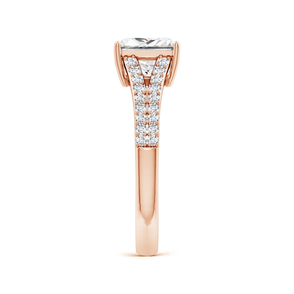 6.5mm FGVS Lab-Grown Solitaire Princess-Cut Diamond Split Shank Engagement Ring in Rose Gold side 299