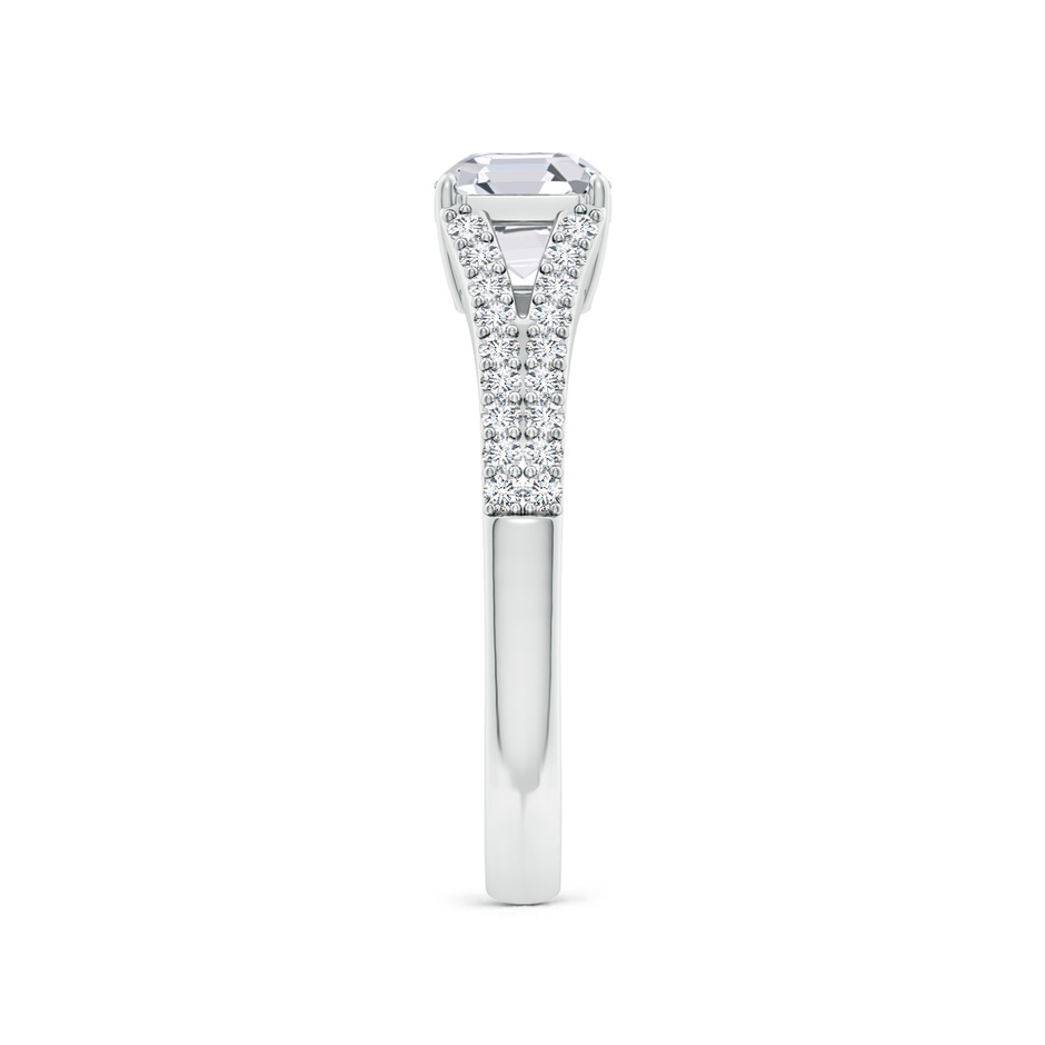 5.5mm FGVS Lab-Grown Solitaire Asscher-Cut Diamond Split Shank Engagement Ring in White Gold side 299