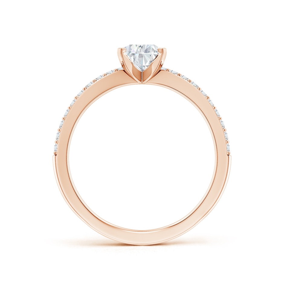 7.7x5.7mm FGVS Lab-Grown Solitaire Pear Diamond Crossover Shank Engagement Ring in Rose Gold side 199