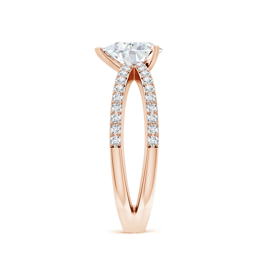 7.7x5.7mm FGVS Lab-Grown Solitaire Pear Diamond Crossover Shank Engagement Ring in Rose Gold side 299