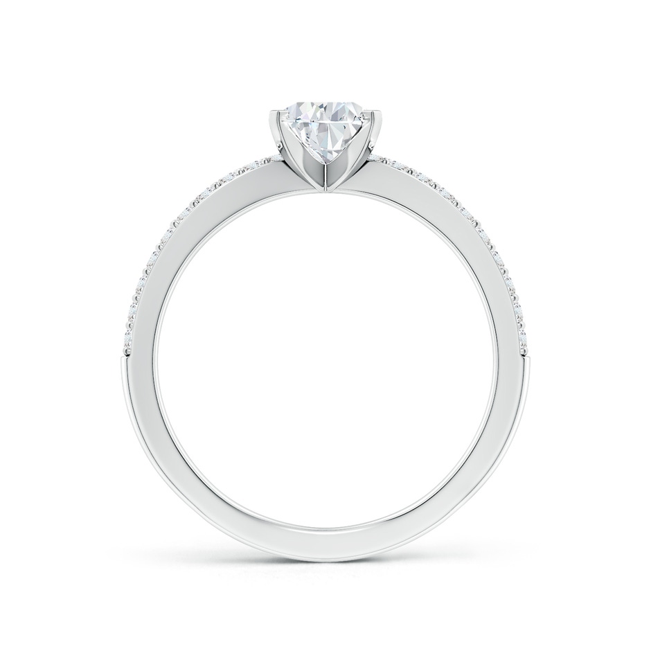 7.7x5.7mm FGVS Lab-Grown Solitaire Pear Diamond Crossover Shank Engagement Ring in White Gold side 199