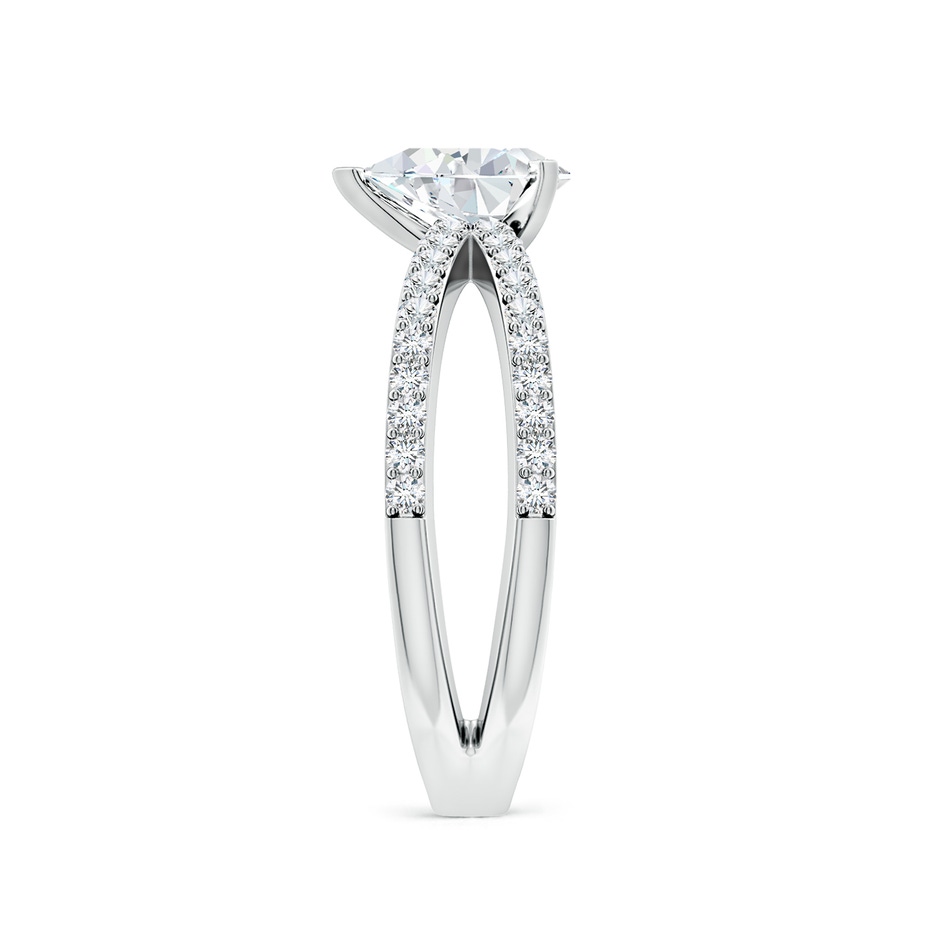 7.7x5.7mm FGVS Lab-Grown Solitaire Pear Diamond Crossover Shank Engagement Ring in White Gold side 299