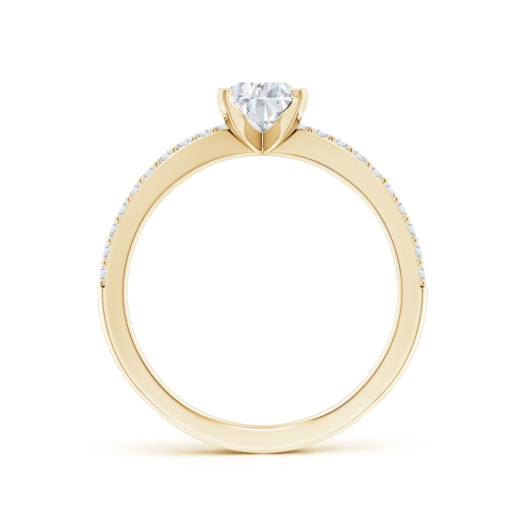 7.7x5.7mm FGVS Lab-Grown Solitaire Pear Diamond Crossover Shank Engagement Ring in Yellow Gold - side 199