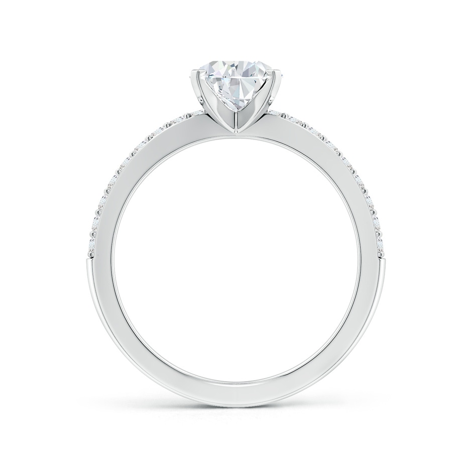 8.5x6.5mm FGVS Lab-Grown Solitaire Pear Diamond Crossover Shank Engagement Ring in White Gold side 199