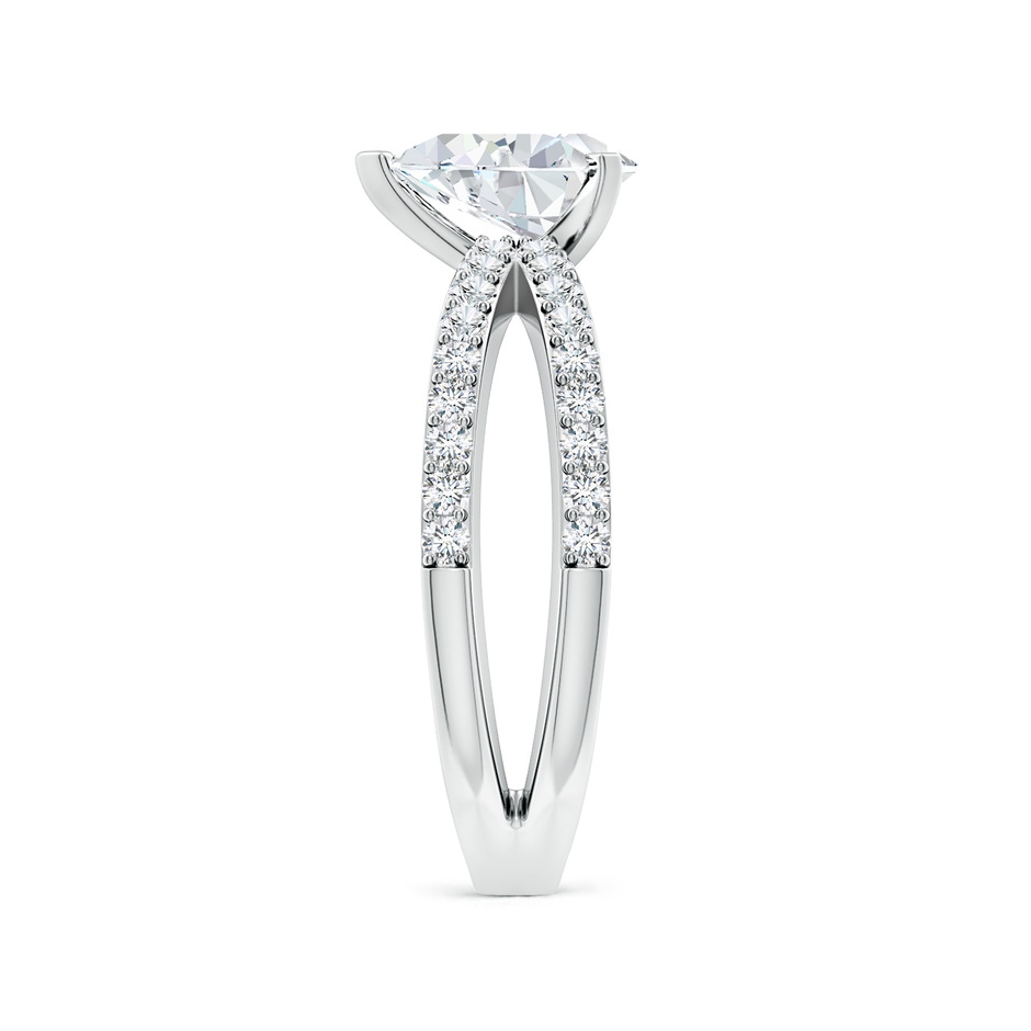 8.5x6.5mm FGVS Lab-Grown Solitaire Pear Diamond Crossover Shank Engagement Ring in White Gold side 299