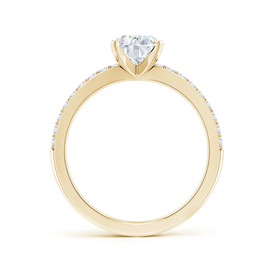 8.5x6.5mm FGVS Lab-Grown Solitaire Pear Diamond Crossover Shank Engagement Ring in Yellow Gold side 199
