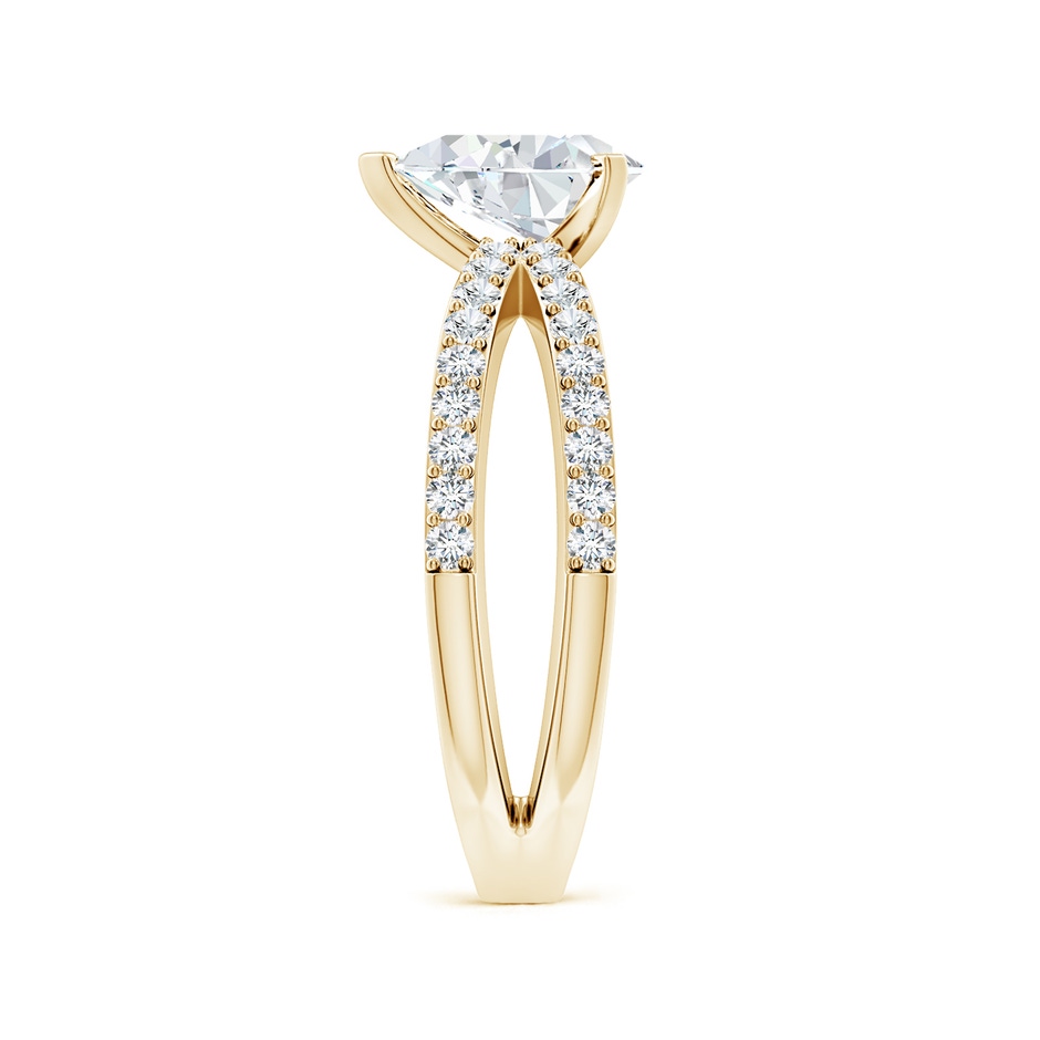 8.5x6.5mm FGVS Lab-Grown Solitaire Pear Diamond Crossover Shank Engagement Ring in Yellow Gold side 299