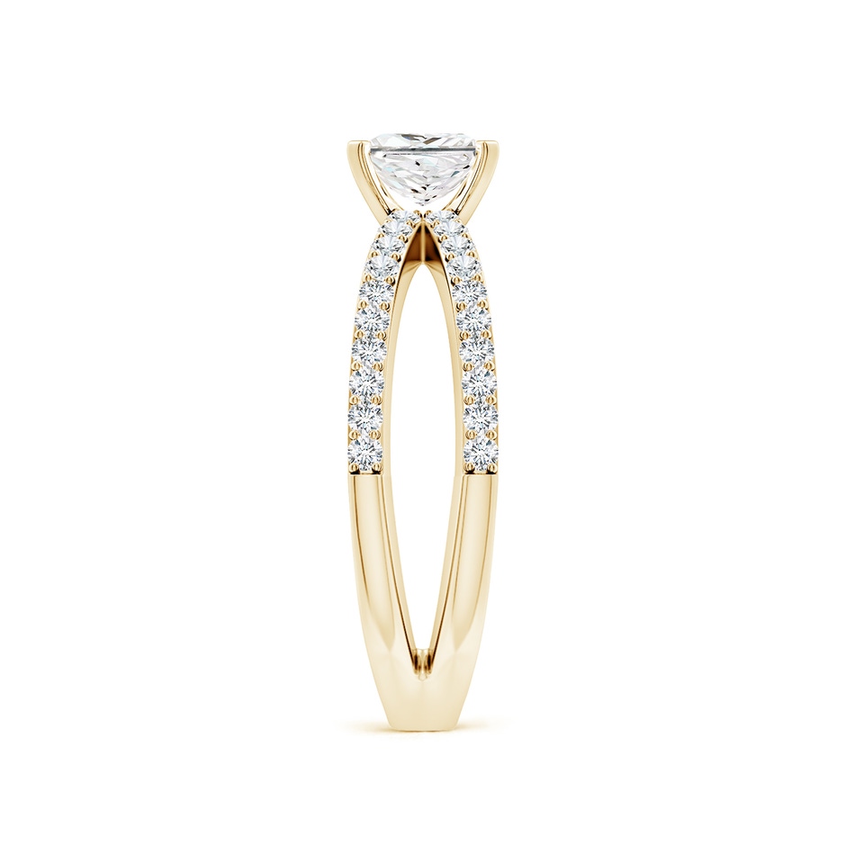 5.5mm FGVS Lab-Grown Solitaire Princess-Cut Diamond Crossover Shank Engagement Ring in Yellow Gold side 299