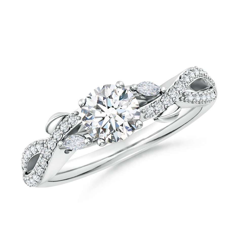 5.9mm FGVS Lab-Grown Nature-Inspired Round and Marquise Diamond Side Stone Engagement Ring in P950 Platinum 