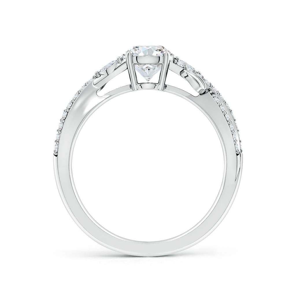 5.9mm FGVS Lab-Grown Nature-Inspired Round and Marquise Diamond Side Stone Engagement Ring in P950 Platinum - side 199