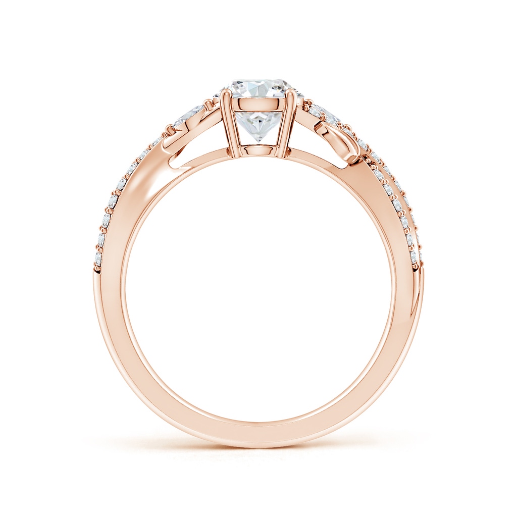5.9mm FGVS Lab-Grown Nature-Inspired Round and Marquise Diamond Side Stone Engagement Ring in Rose Gold - side 199
