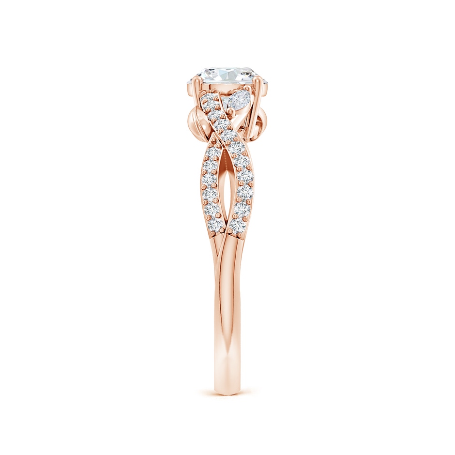5.9mm FGVS Lab-Grown Nature-Inspired Round and Marquise Diamond Side Stone Engagement Ring in Rose Gold side 299