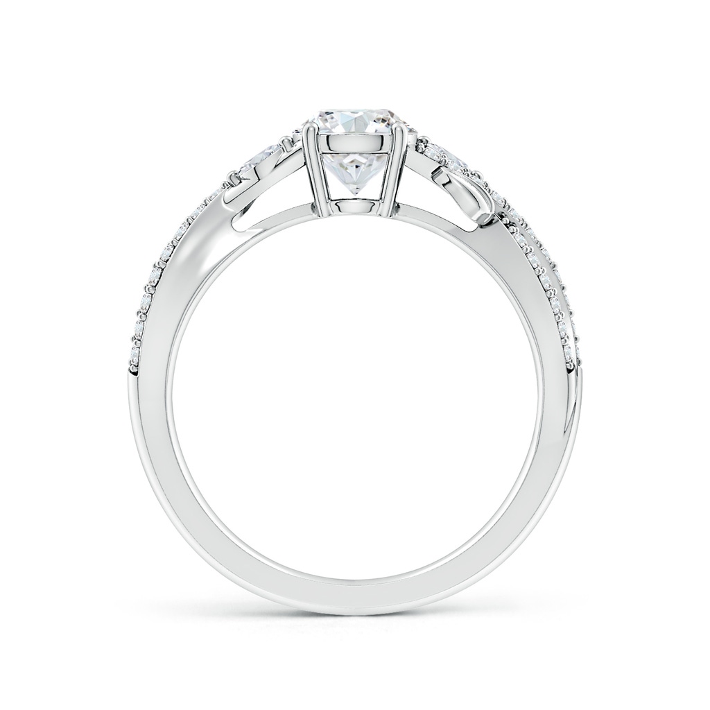 5.9mm FGVS Lab-Grown Nature-Inspired Round and Marquise Diamond Side Stone Engagement Ring in White Gold Side 199
