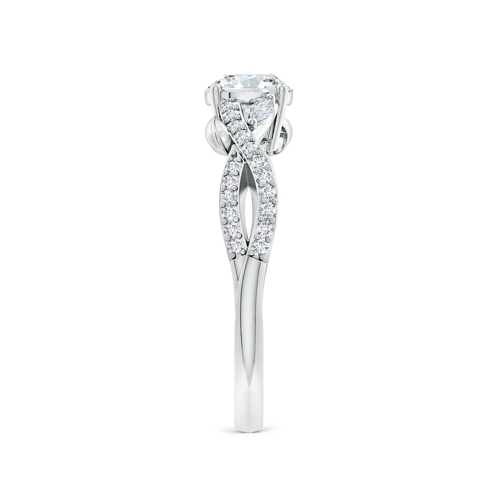 5.9mm FGVS Lab-Grown Nature-Inspired Round and Marquise Diamond Side Stone Engagement Ring in White Gold Side 299