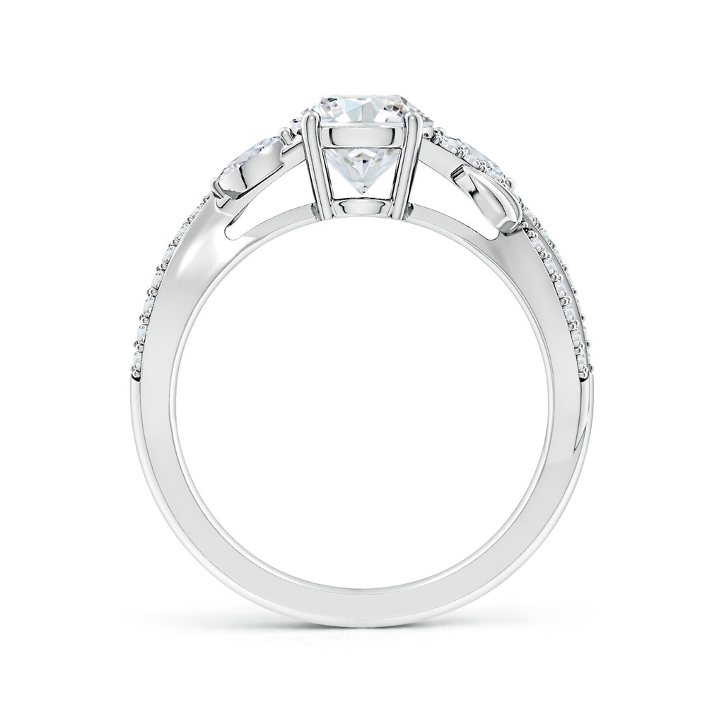 6.5mm FGVS Lab-Grown Nature-Inspired Round and Marquise Diamond Side Stone Engagement Ring in P950 Platinum - side 199