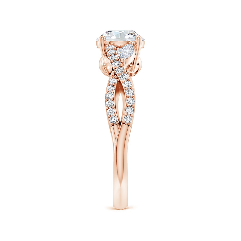 6.5mm FGVS Lab-Grown Nature-Inspired Round and Marquise Diamond Side Stone Engagement Ring in Rose Gold side 299