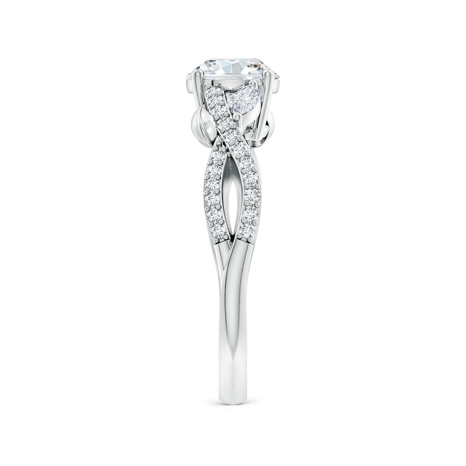 6.5mm FGVS Lab-Grown Nature-Inspired Round and Marquise Diamond Side Stone Engagement Ring in White Gold side 299