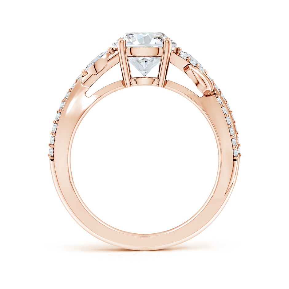 7.4mm FGVS Lab-Grown Nature-Inspired Round and Marquise Diamond Side Stone Engagement Ring in 18K Rose Gold side 199