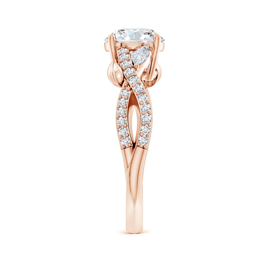 7.4mm FGVS Lab-Grown Nature-Inspired Round and Marquise Diamond Side Stone Engagement Ring in 18K Rose Gold side 299