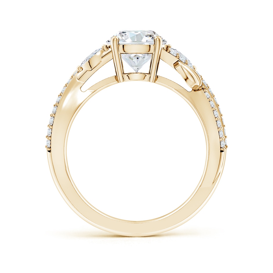 7.4mm FGVS Lab-Grown Nature-Inspired Round and Marquise Diamond Side Stone Engagement Ring in 18K Yellow Gold side 199