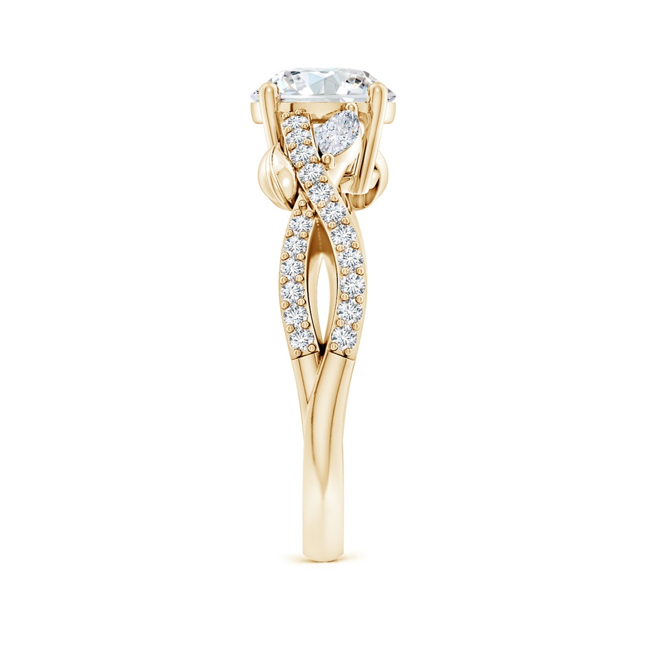 7.4mm FGVS Lab-Grown Nature-Inspired Round and Marquise Diamond Side Stone Engagement Ring in 18K Yellow Gold side 299