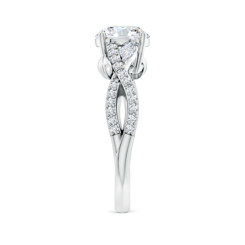 7.4mm FGVS Lab-Grown Nature-Inspired Round and Marquise Diamond Side Stone Engagement Ring in White Gold side 299