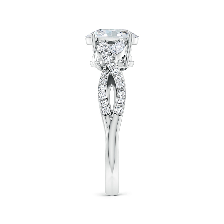 7.7x5.7mm FGVS Lab-Grown Nature-Inspired Oval and Marquise Diamond Side Stone Engagement Ring in 18K White Gold side 299
