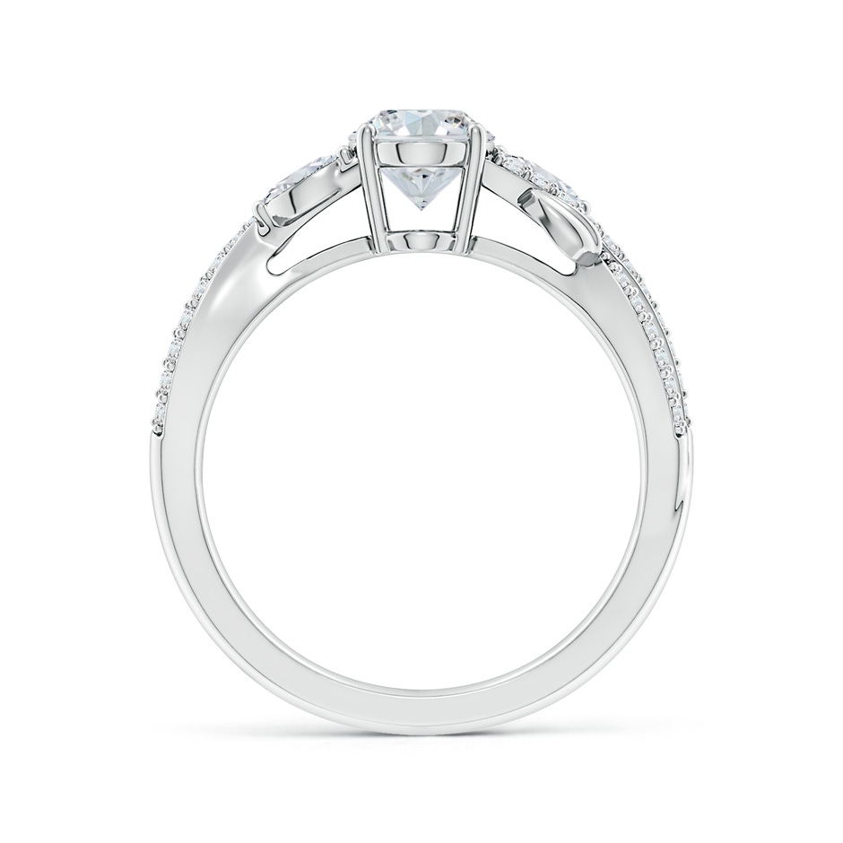 7.7x5.7mm FGVS Lab-Grown Nature-Inspired Oval and Marquise Diamond Side Stone Engagement Ring in P950 Platinum side 199