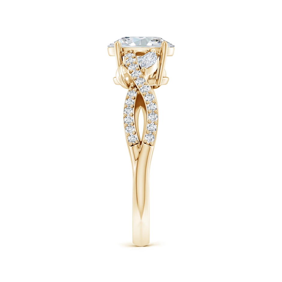 7.7x5.7mm FGVS Lab-Grown Nature-Inspired Oval and Marquise Diamond Side Stone Engagement Ring in Yellow Gold side 299