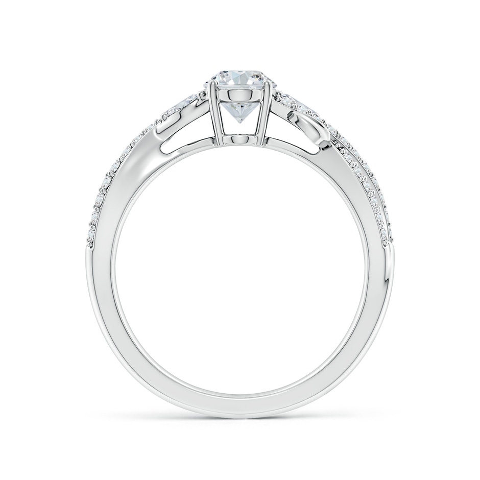 7x5mm FGVS Lab-Grown Nature-Inspired Oval and Marquise Diamond Side Stone Engagement Ring in P950 Platinum side 199