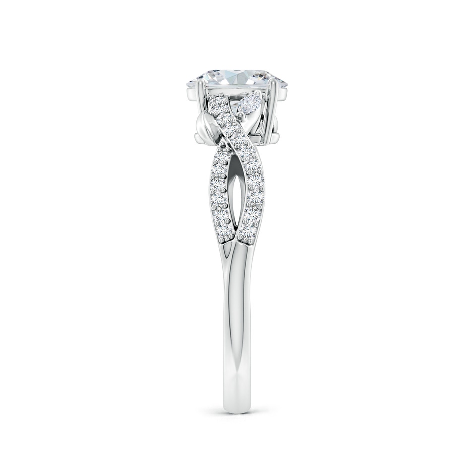 7x5mm FGVS Lab-Grown Nature-Inspired Oval and Marquise Diamond Side Stone Engagement Ring in P950 Platinum side 299