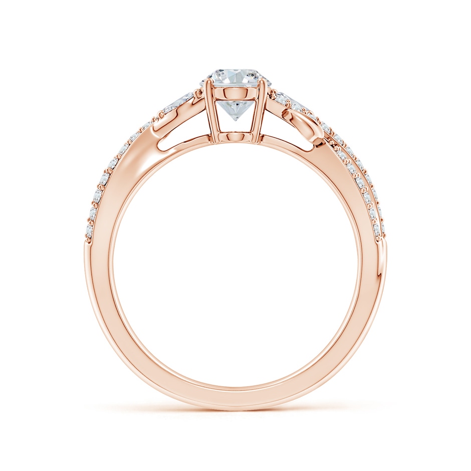 7x5mm FGVS Lab-Grown Nature-Inspired Oval and Marquise Diamond Side Stone Engagement Ring in Rose Gold side 199