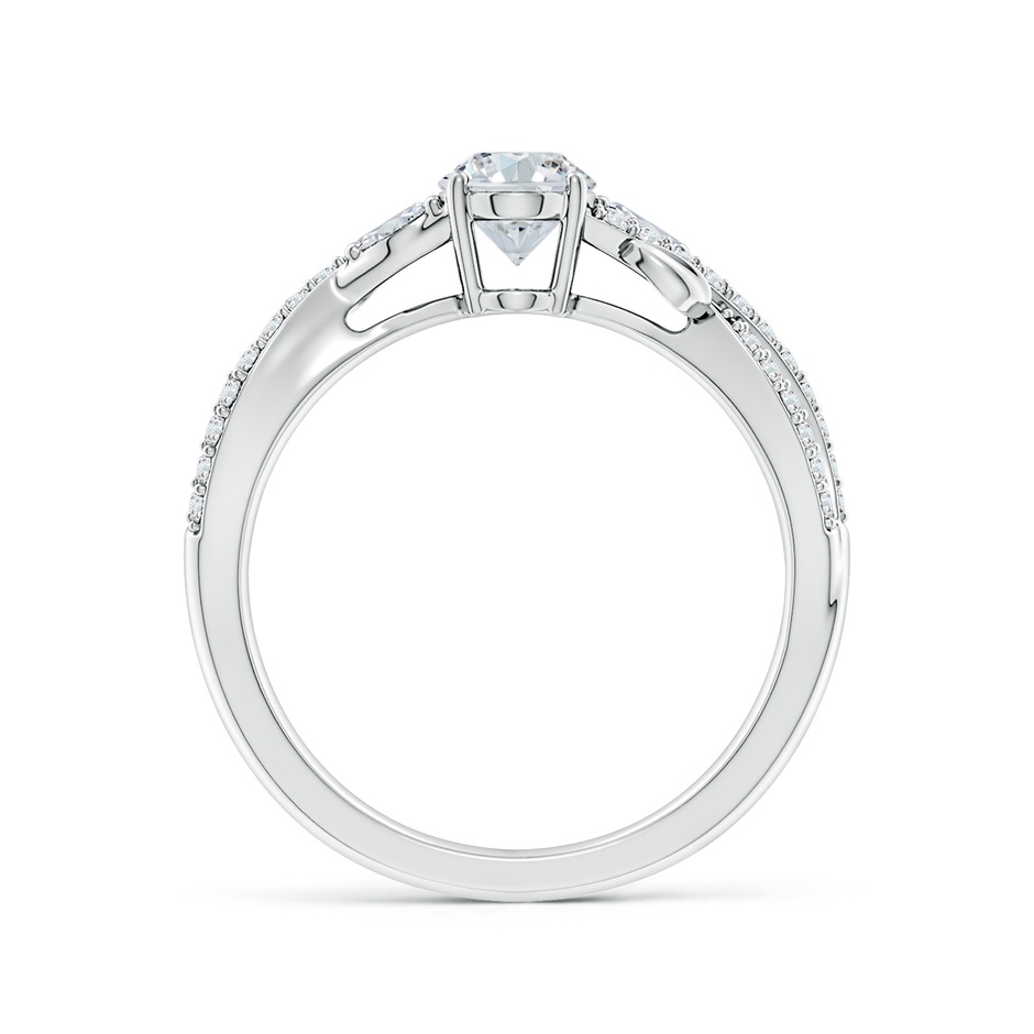 7x5mm FGVS Lab-Grown Nature-Inspired Oval and Marquise Diamond Side Stone Engagement Ring in White Gold side 199