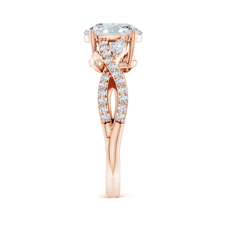 8.5x6.5mm FGVS Lab-Grown Nature-Inspired Oval and Marquise Diamond Side Stone Engagement Ring in 18K Rose Gold side 299