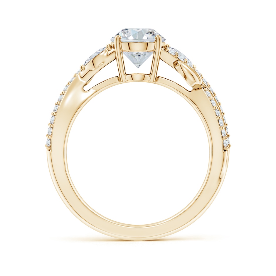 8.5x6.5mm FGVS Lab-Grown Nature-Inspired Oval and Marquise Diamond Side Stone Engagement Ring in 18K Yellow Gold side 199