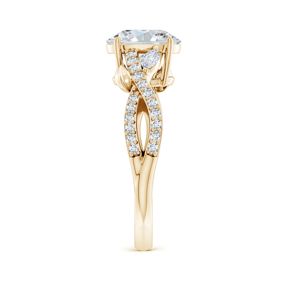 8.5x6.5mm FGVS Lab-Grown Nature-Inspired Oval and Marquise Diamond Side Stone Engagement Ring in 18K Yellow Gold side 299