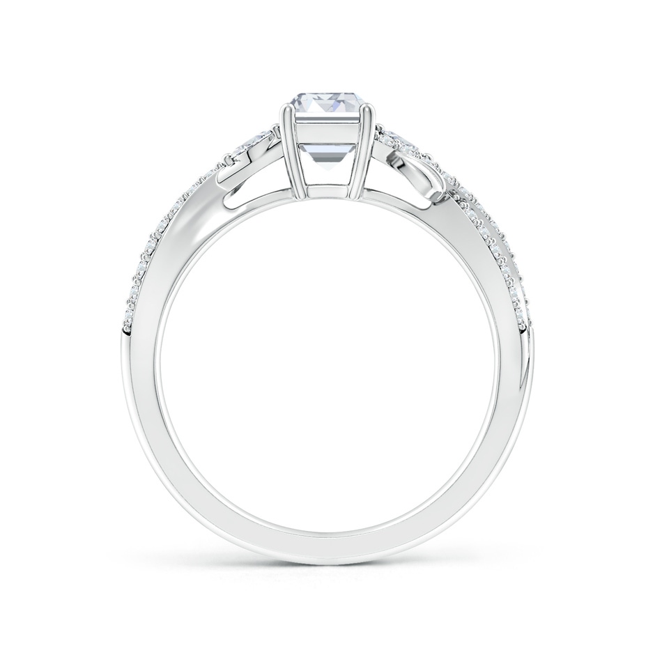 6.5x4.5mm FGVS Lab-Grown Nature-Inspired Emerald-Cut and Marquise Diamond Side Stone Engagement Ring in White Gold side 199