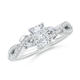 6.5x4.5mm FGVS Lab-Grown Nature-Inspired Radiant-Cut and Marquise Diamond Side Stone Engagement Ring in White Gold