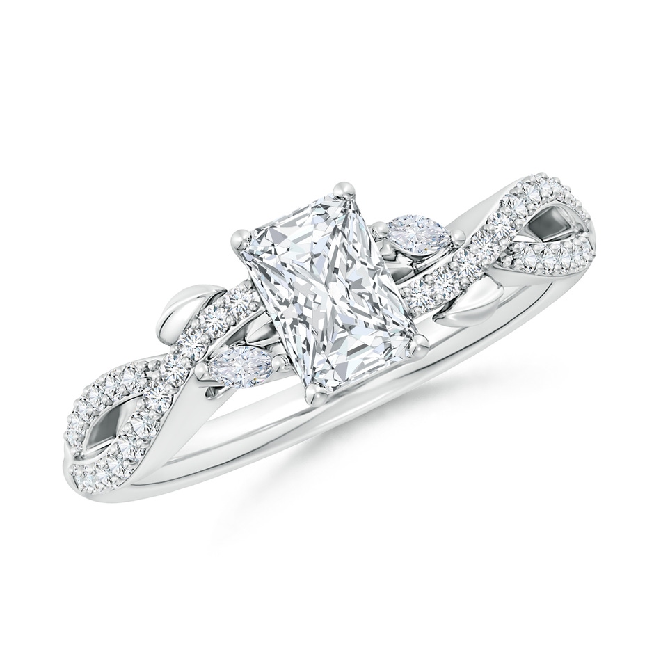 6.5x4.5mm FGVS Lab-Grown Nature-Inspired Radiant-Cut and Marquise Diamond Side Stone Engagement Ring in White Gold 