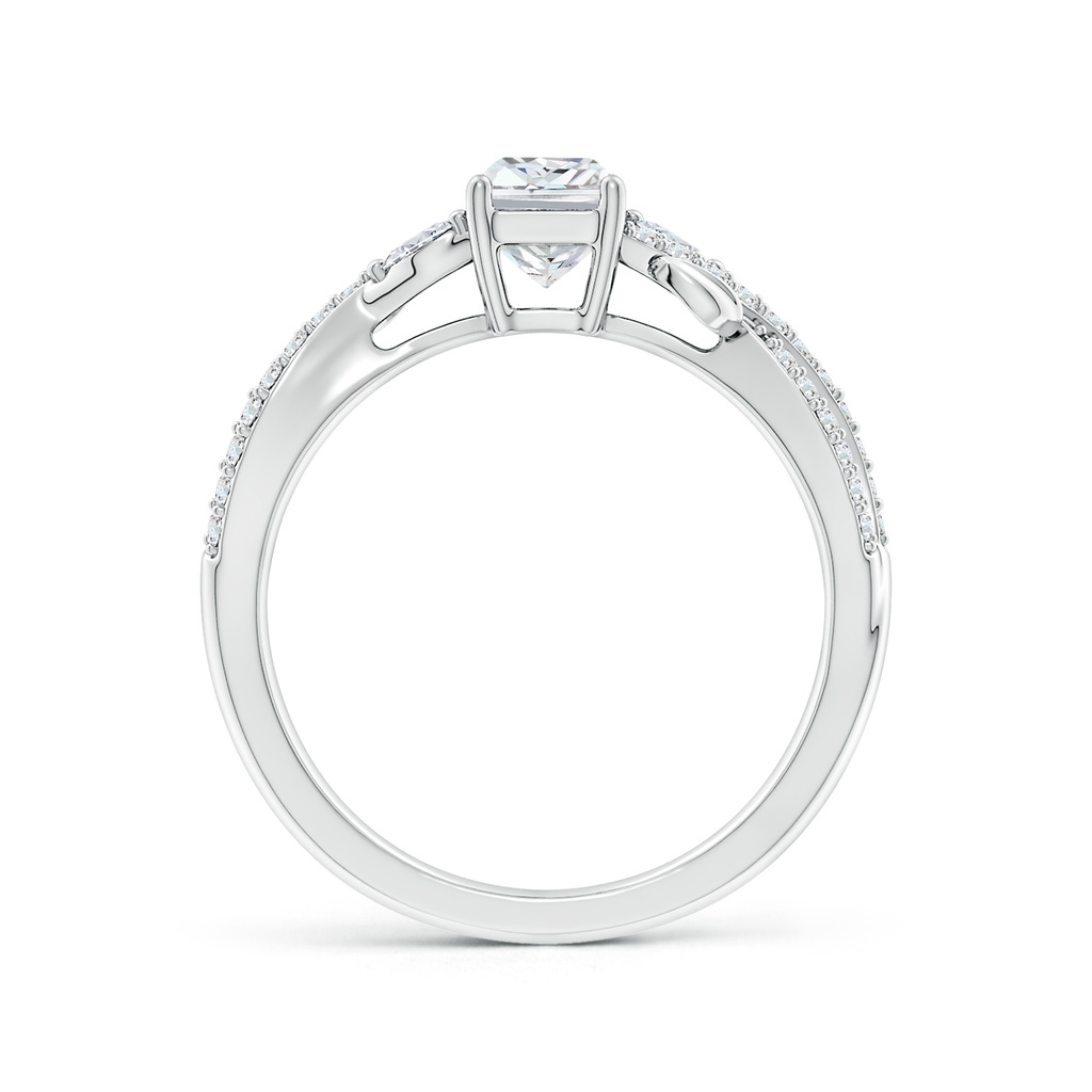 6.5x4.5mm FGVS Lab-Grown Nature-Inspired Radiant-Cut and Marquise Diamond Side Stone Engagement Ring in White Gold - side 199