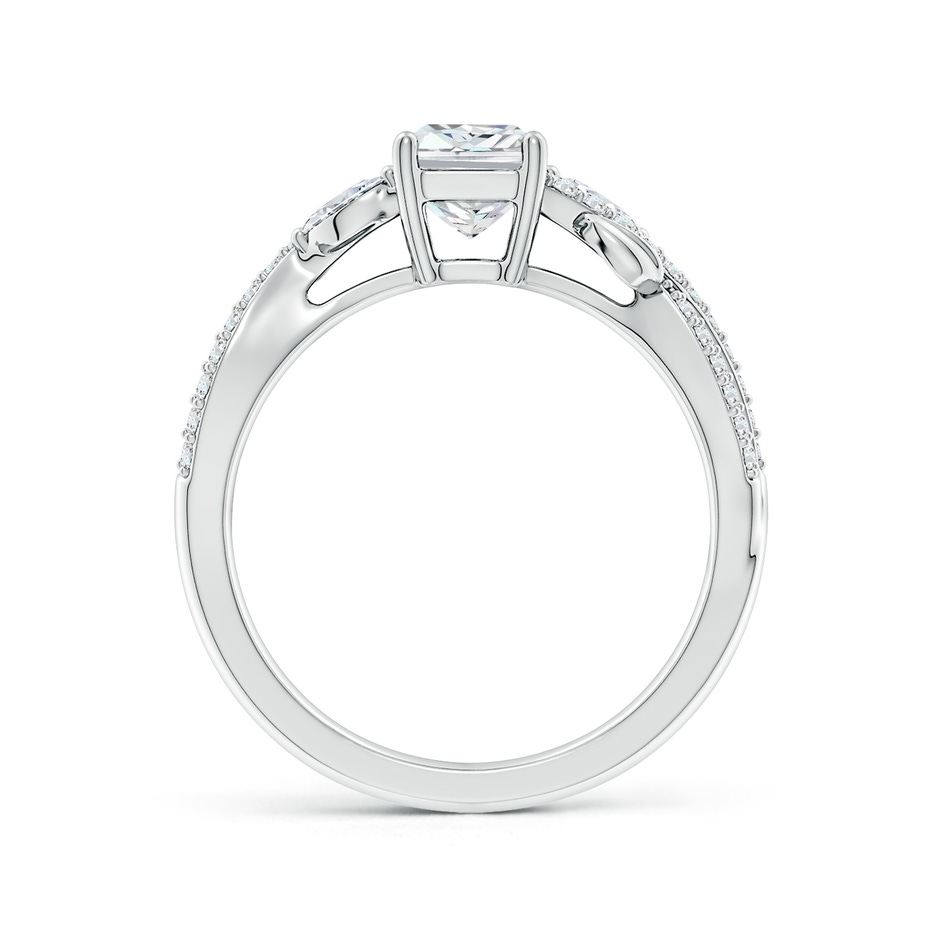 7x5mm FGVS Lab-Grown Nature-Inspired Radiant-Cut and Marquise Diamond Side Stone Engagement Ring in White Gold side 199