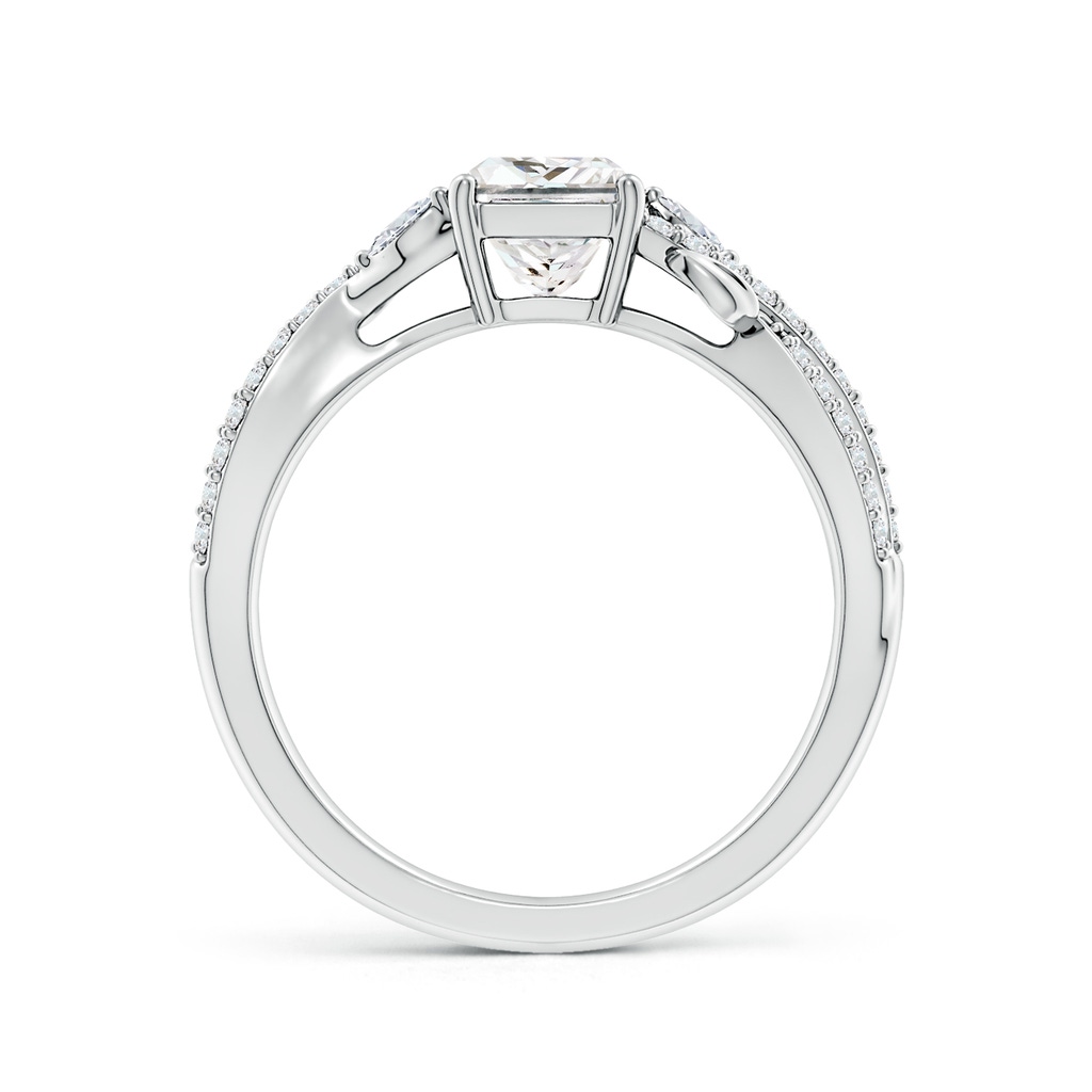 5mm FGVS Lab-Grown Nature-Inspired Princess-Cut and Marquise Diamond Side Stone Engagement Ring in White Gold Side 199