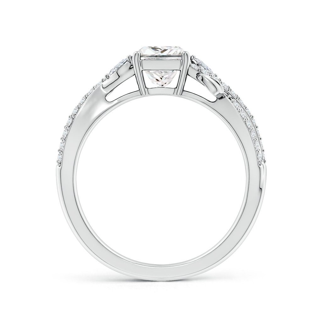 5mm FGVS Lab-Grown Nature-Inspired Princess-Cut and Marquise Diamond Side Stone Engagement Ring in White Gold - side 199