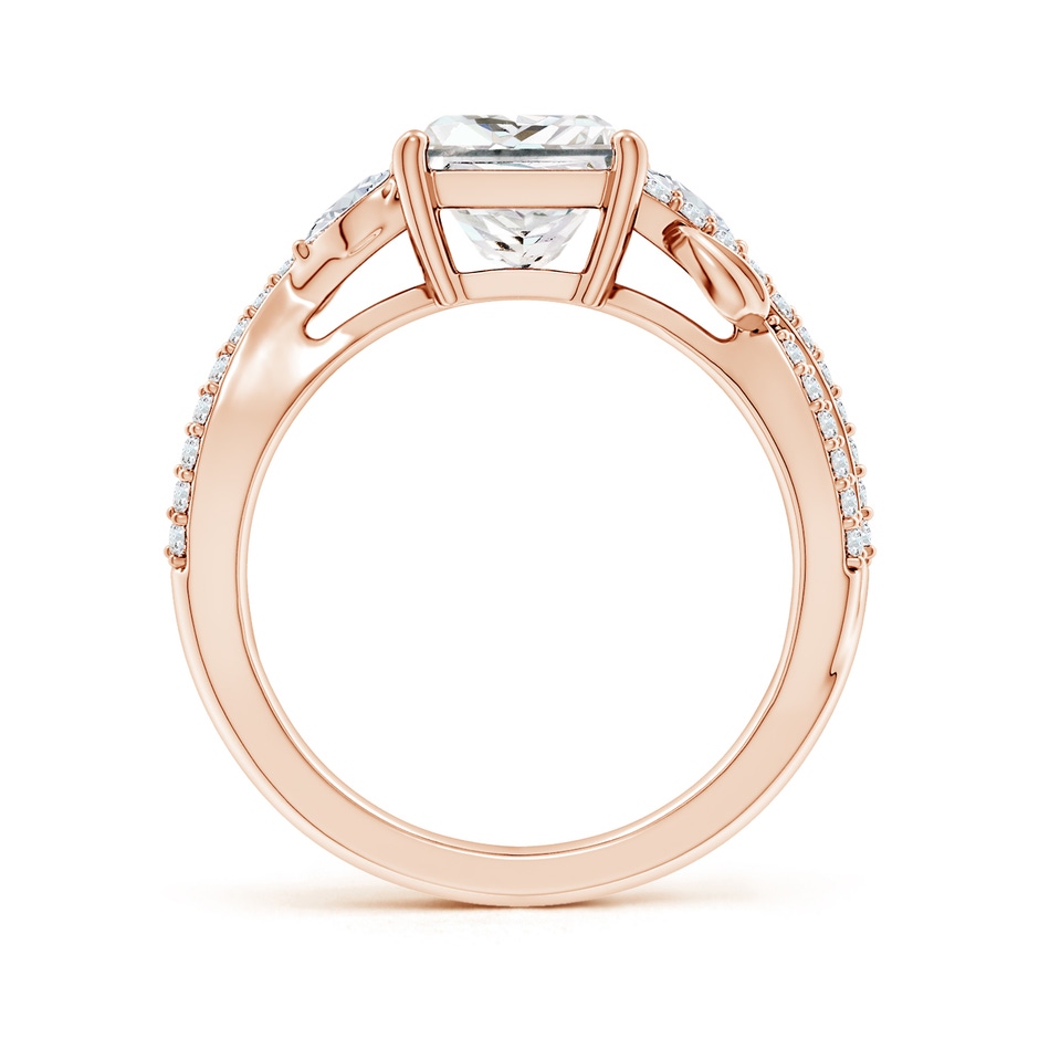 6.5mm FGVS Lab-Grown Nature-Inspired Princess-Cut and Marquise Diamond Side Stone Engagement Ring in Rose Gold side 199