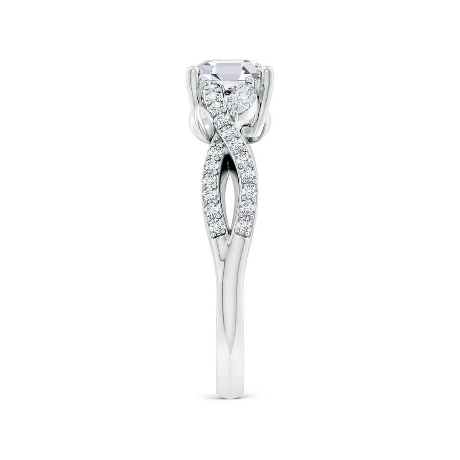 5.5mm FGVS Lab-Grown Nature-Inspired Asscher-Cut and Marquise Diamond Side Stone Engagement Ring in White Gold side 299